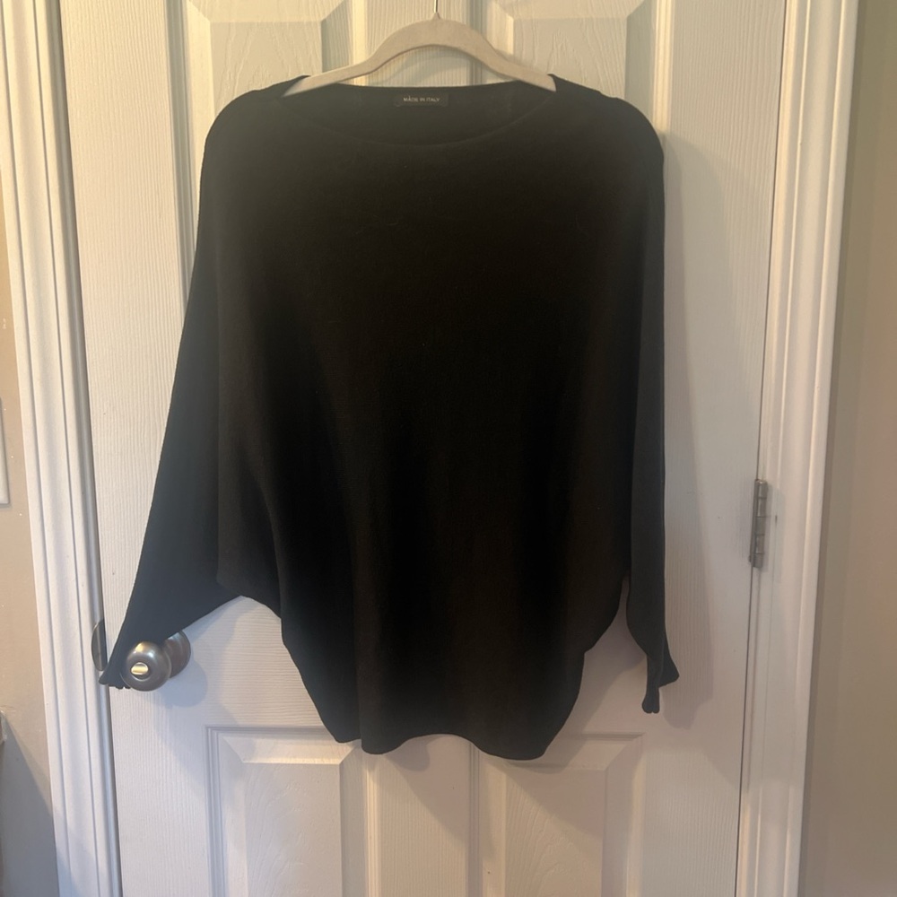 Chic Black Women's Poncho Sweater